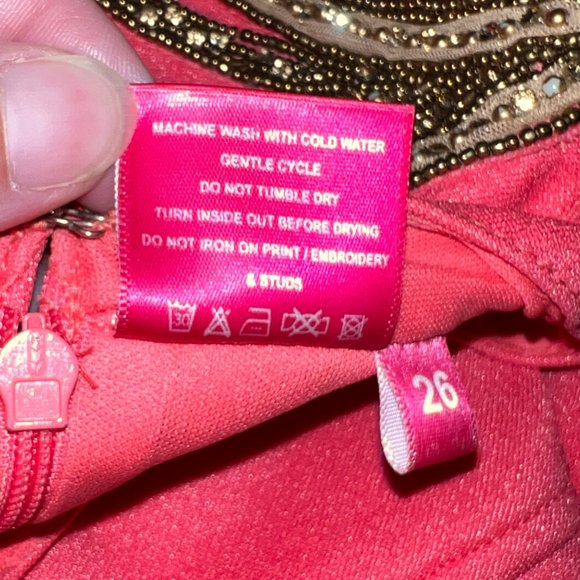 Tiny Queen Girl's Clothing Coral Pageant Interview or Appearance Dress 6-8 - Picture 7 of 7